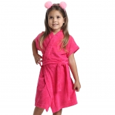 Roupão Puff Atoalhado Infantil Unissex - Pink
