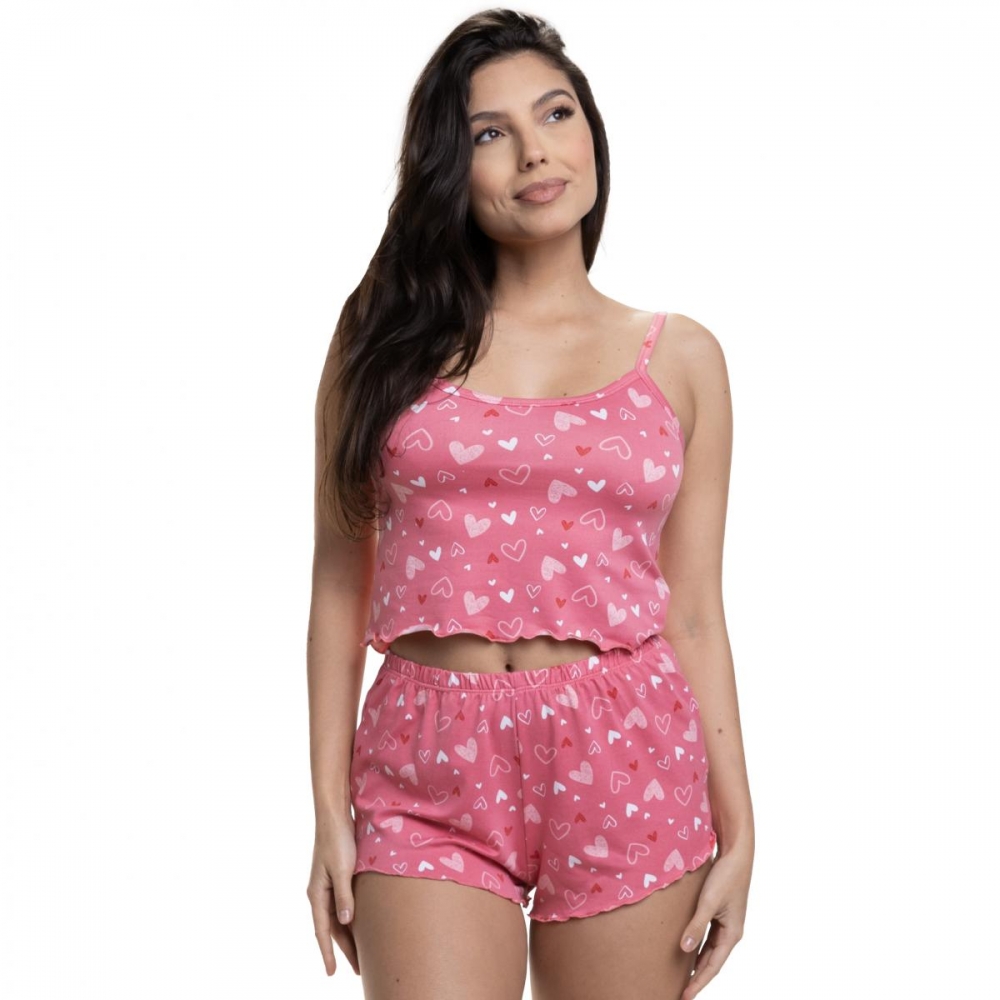 Short Doll de Alcinha em Modal Summer - Rosa
