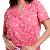 Short Doll Estampado de Manga com Botões em Modal Summer - Rosa