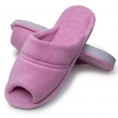 Pantufa Feminina Anatômica Atoalhada Puff - Rosa