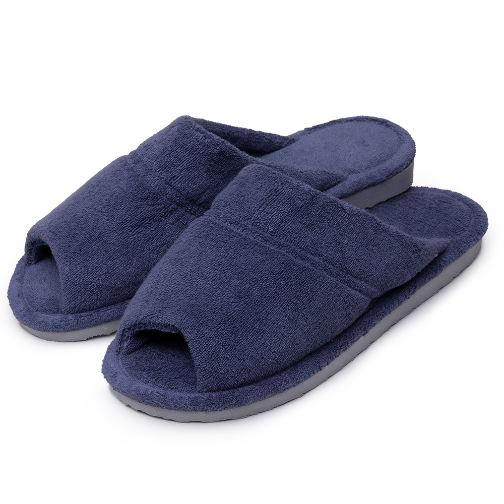 Pantufa Feminina Anatômica Atoalhada Puff - Índigo