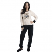Pijama Microsoft com Ursinho Bordado - Preto