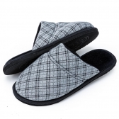 Pantufa Sola Plana Eva Plush Xadrez Masculino - Mescla