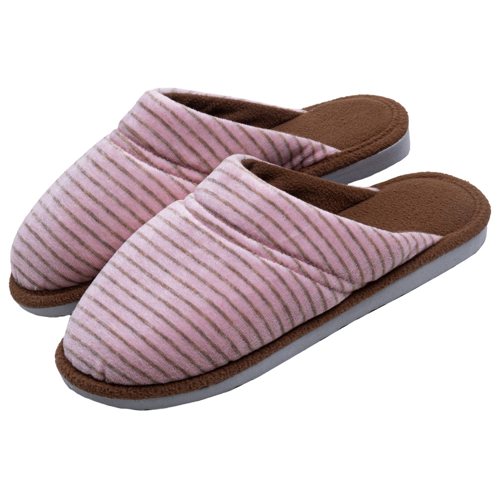 Pantufa Eva Anatômico Plush Listrado - Rosa