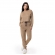 Conjunto Casual Malha Mesclada Cropped - Caqui