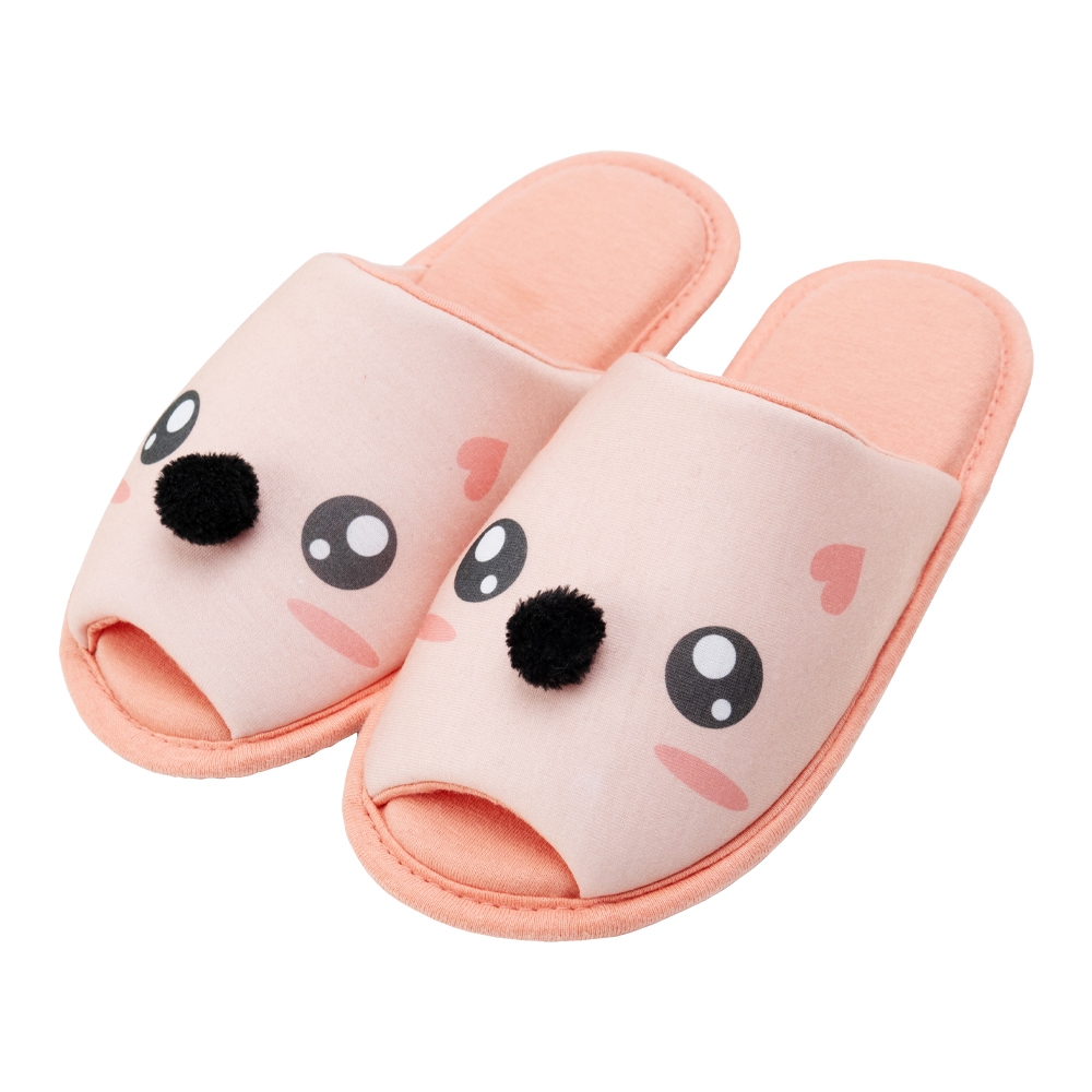Pantufa Infantil Flexível em Malha Bichinhos - Salmão