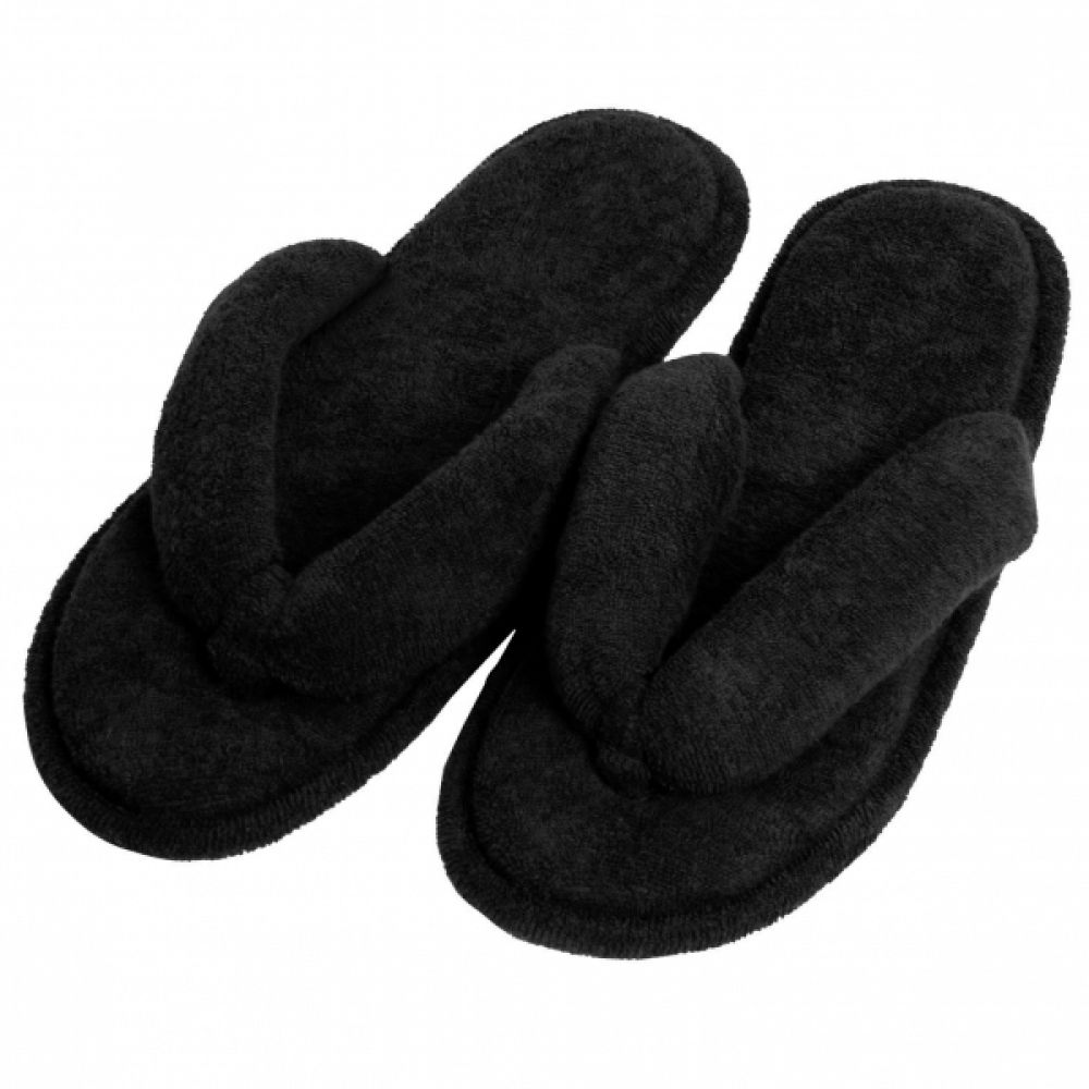 Pantufa Atoalhada Flexível Dedo - PUFF - Preto