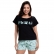 Short Doll de Manga em Malha 100% Algodão com Cotton Estampado - Preto