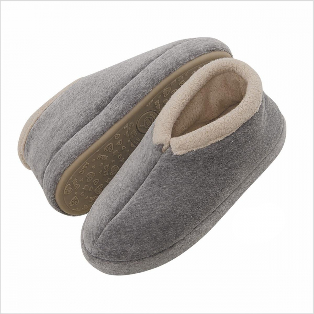 Pantufa Bota Feminina em Plush com Unifloc - Puff - Mescla
