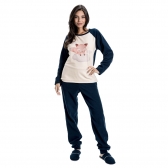 Pijama Microsoft Liso Raposinha - Marinho