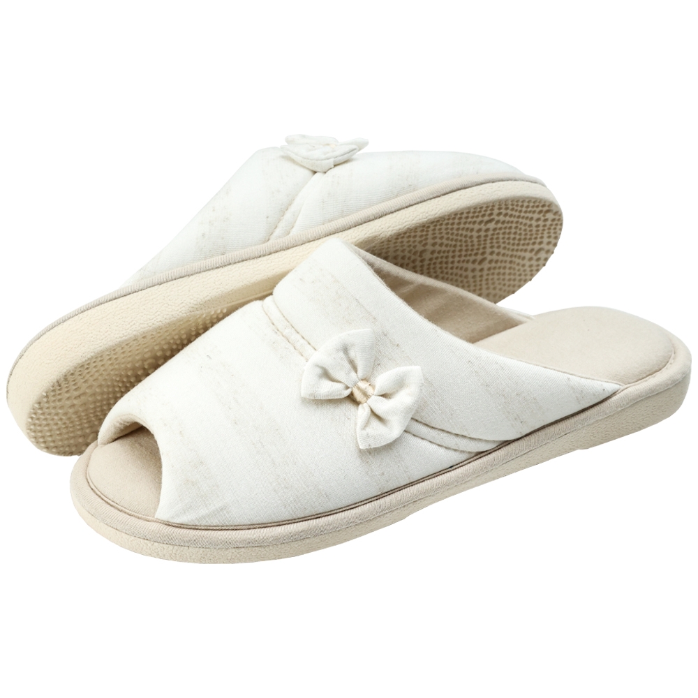 Pantufa Anatômica em Malha com Viscolycra Listrada - Marfim