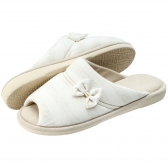 Pantufa Anatômica em Malha com Viscolycra Listrada - Marfim