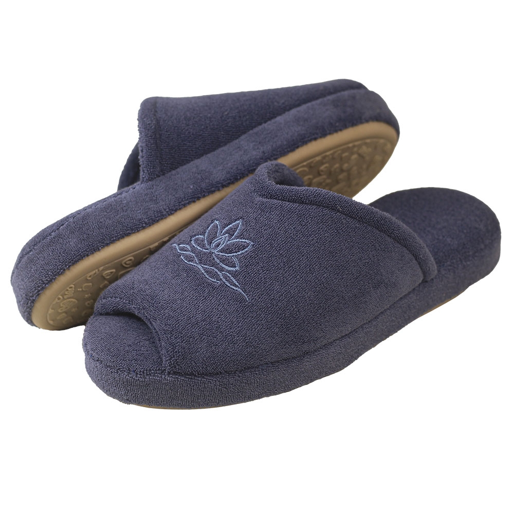 Pantufa Anatomic Comfort Atoalhado Bordado - Índigo