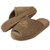 Pantufa Anatomic Comfort Atoalhado Bordado - Caqui