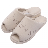 Pantufa Algodão Pingentes de Conforto — Aberta e Anatômica - Bege