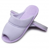 Pantufa Aberta Anatômica em Malha com Atoalhado - Lilás
