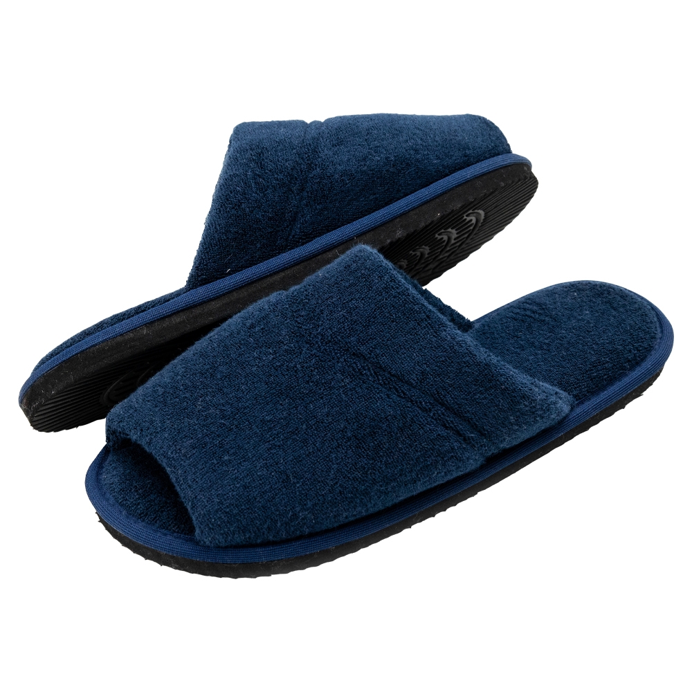 Pantufa Masculina Atoalhada Sola Plana - Marinho