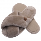 Pantufa Flexível em Pelúcia - Bege