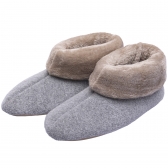 Pantufa Bota Feminina em Atoalhado com Pelúcia - Puff - Mescla