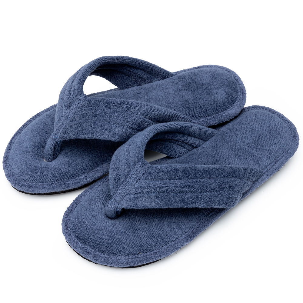 Pantufa Masculina de Dedo em Atoalhado - Índigo
