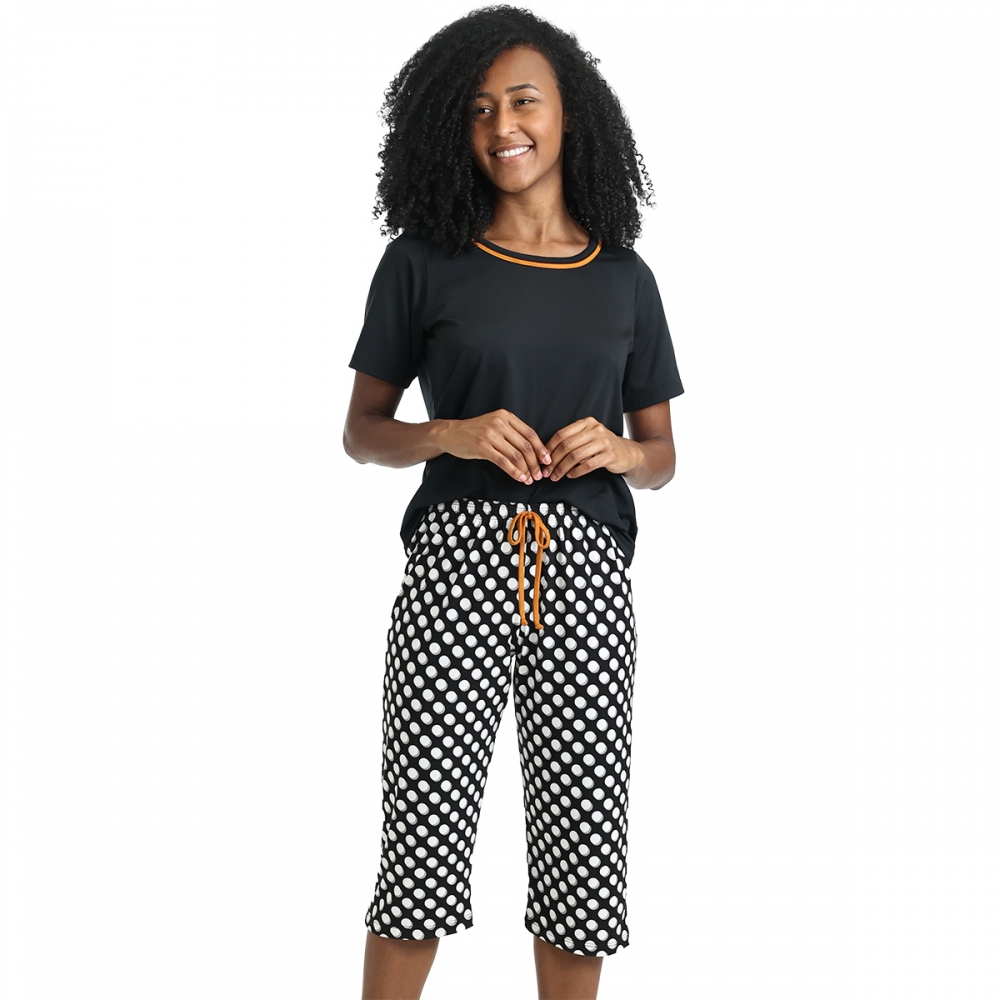 Pijama Pescador em Modal Peluciado Poá