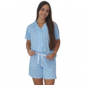 Conjunto Modal Summer Poá Aberto - Azul