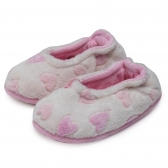 Sapatilha Pelúcia Coração Infantil - Rosa