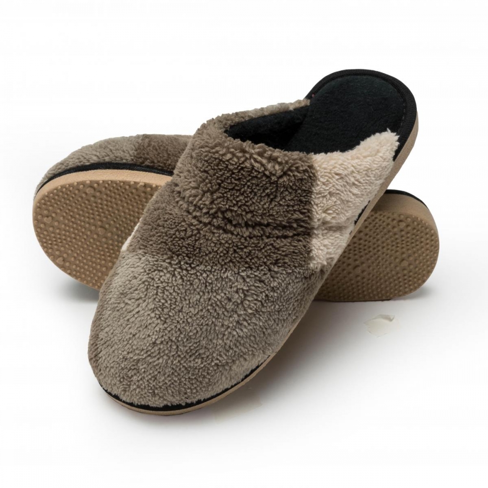 Pantufa de Plush com Pelúcia Anatômica Xadrez - Caqui