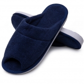 Pantufa Feminina Anatômica Atoalhada Puff - Marinho