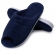 Pantufa Feminina Anatômica Atoalhada Puff - Marinho