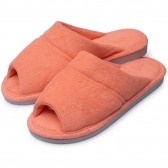 Pantufa Feminina Anatômica Atoalhada Puff - Salmão