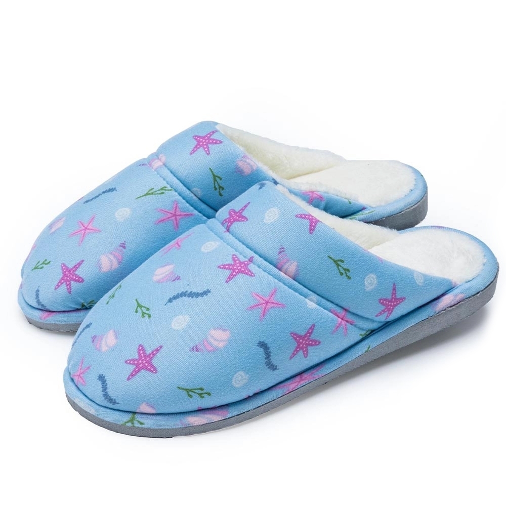 Pantufa Anatômica Eva Malha Pelúcia - Azul