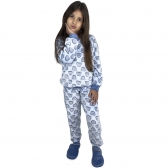 Pijama Puff Kids Pelúcia Fleece Infantil Unisex - Azul