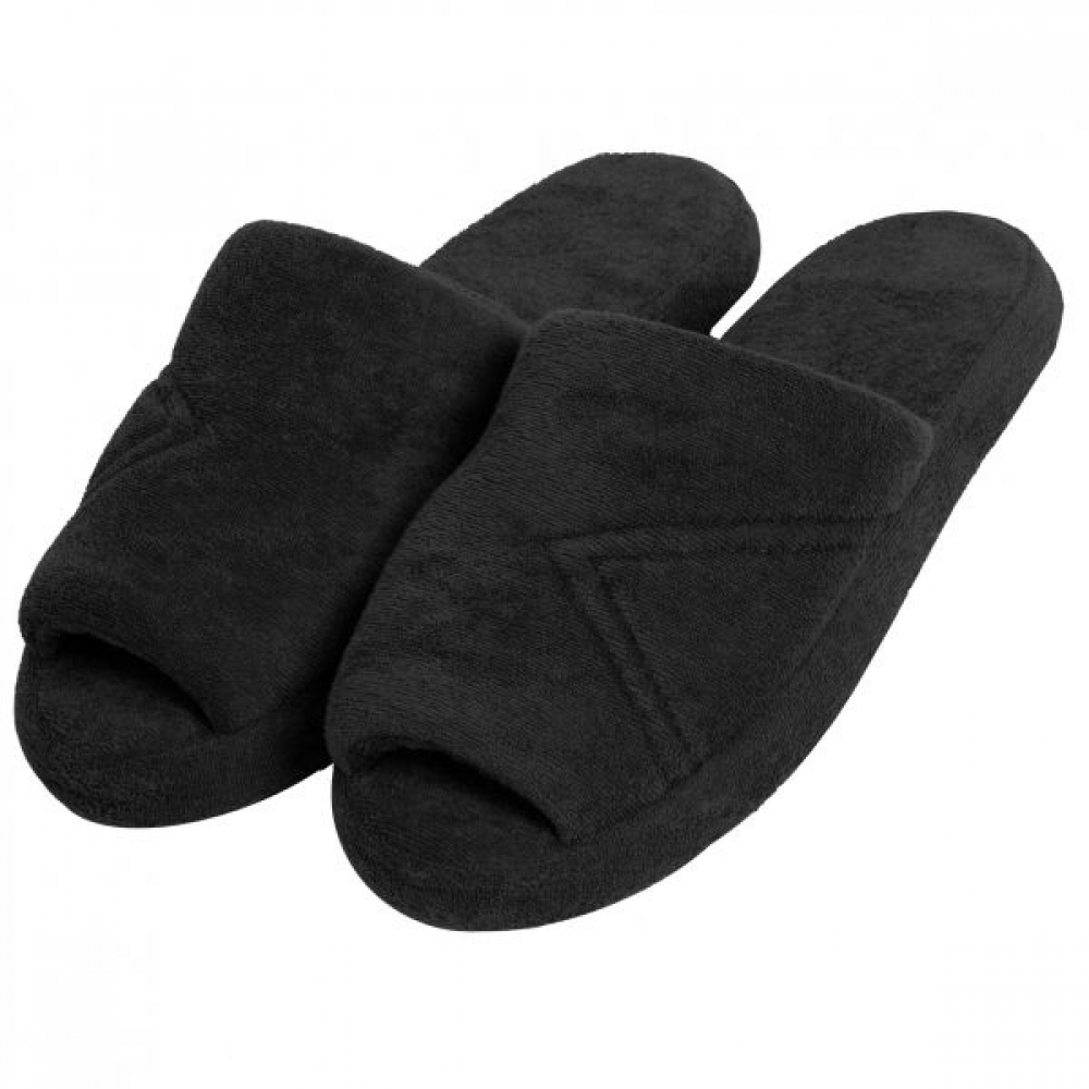 Pantufa PUFF Masculina Atoalhada Lavável à Máquina - Preto