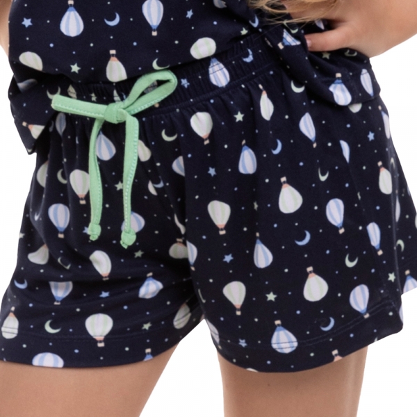 Short Doll Alcinha Infantil em Modal Summer - Marinho