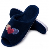 Pantufa Anatômica Aberta em Atoalhado Levite - Marinho