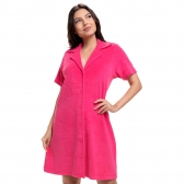 Roupão com Botões em Atoalhado - Pink