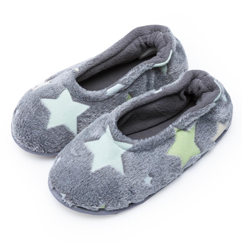 Sapatilha Pelúcia Estrela Neon - Chumbo