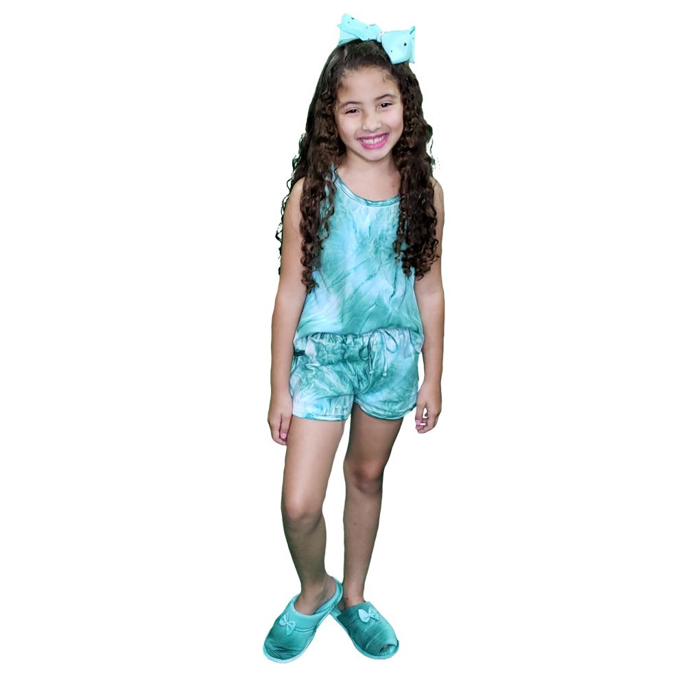 Conjunto Malha Tie Dye Infantil - Verde
