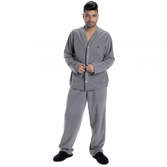 Pijama Masculino Aberto em Microsoft Liso