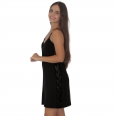 Camisola Malha Modal Renda Alça - Preto