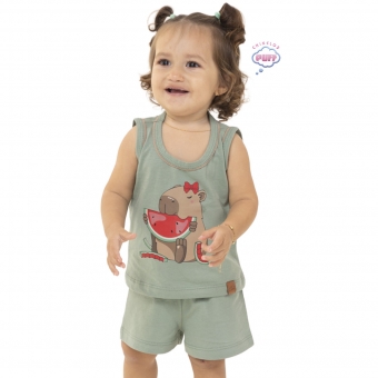 Pijama Bebê Algodão Feminino - Capy & Cozy