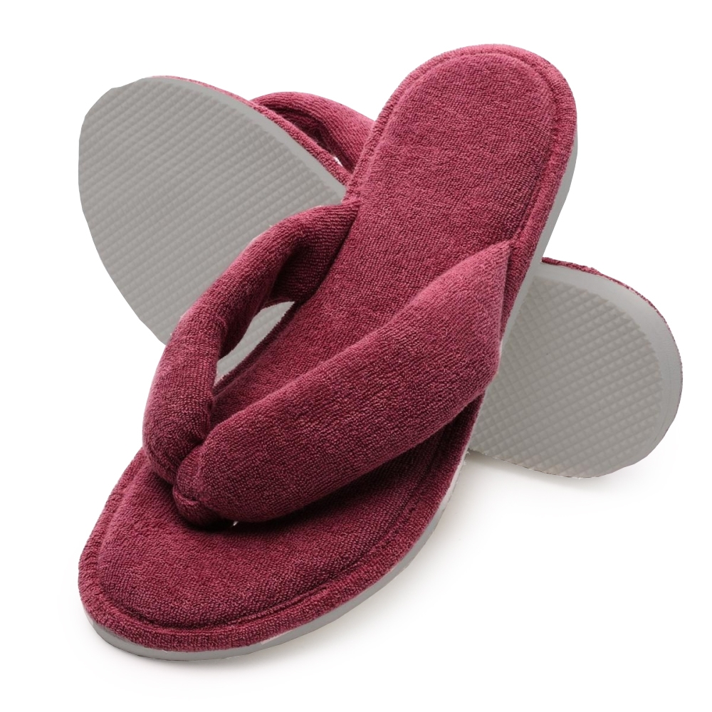 Pantufa de Dedo Atoalhada com Solado de EVA Anatômico - Bordô