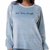 Pijama Longo em Plush Super Soft - Azul