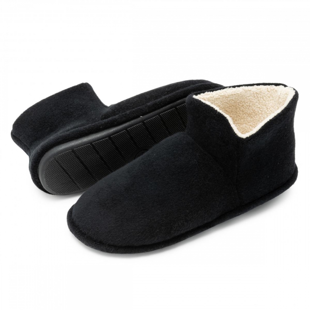 Bota Masculina Anatômica Flexível em Atoalhado com Pelúcia - Preto