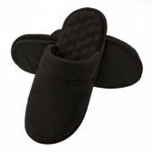 Pantufa Atoalhada Masculina com Espuma Massageadora - PUFF - Preto